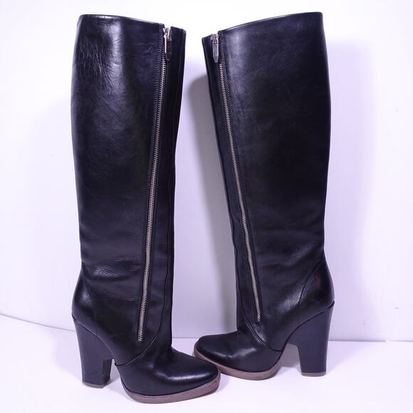 Theory Women's Eames Atello Leather Boot Tall Boots Sz 38 Black - Picture 5 of 12